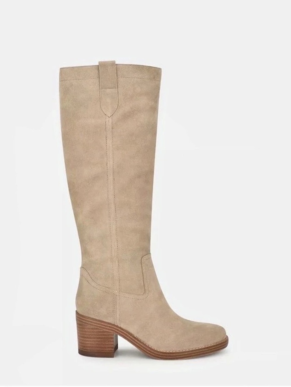 Nine West Hecee Women’s Knee High Boots Medium Natural Size 6M Block Heels
